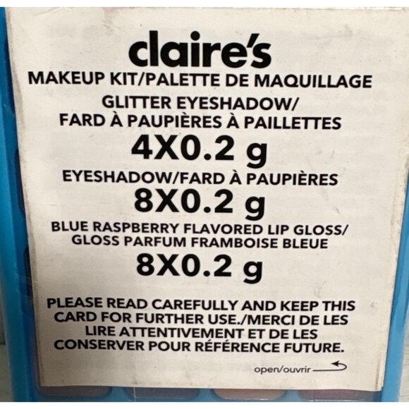 Claires Makeup Kit Set Glitter Eyeshadow & Blue Raspberry Lip Gloss Phone Design - Picture 3 of 5